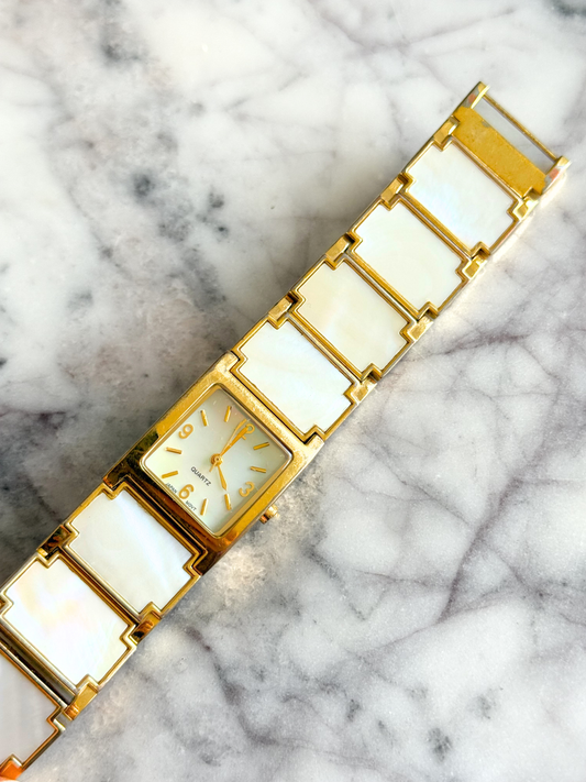 Vintage White Abalone Shell Watch