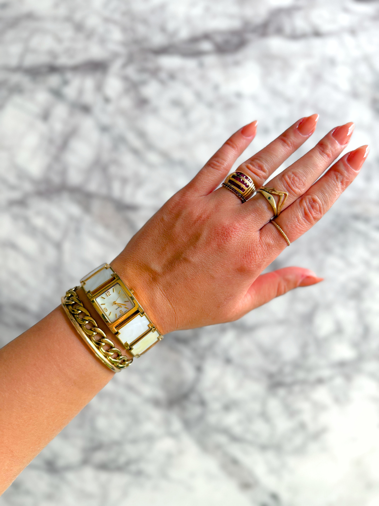Vintage White Abalone Shell Watch