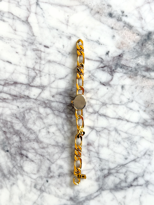 Vintage Gold Figaro Chain Watch