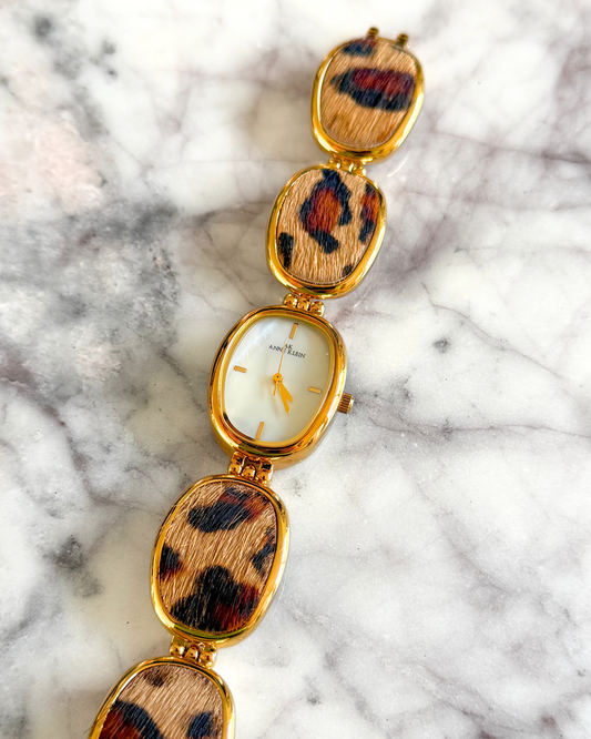 Vintage Leopard Calf Hair Watch