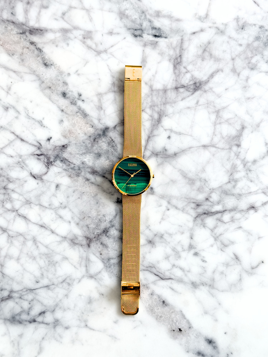 Vintage Natural Malachite Dial Watch