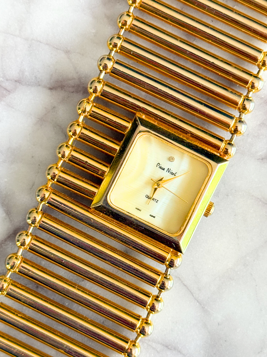 Vintage Gold Horizontal Bar Watch