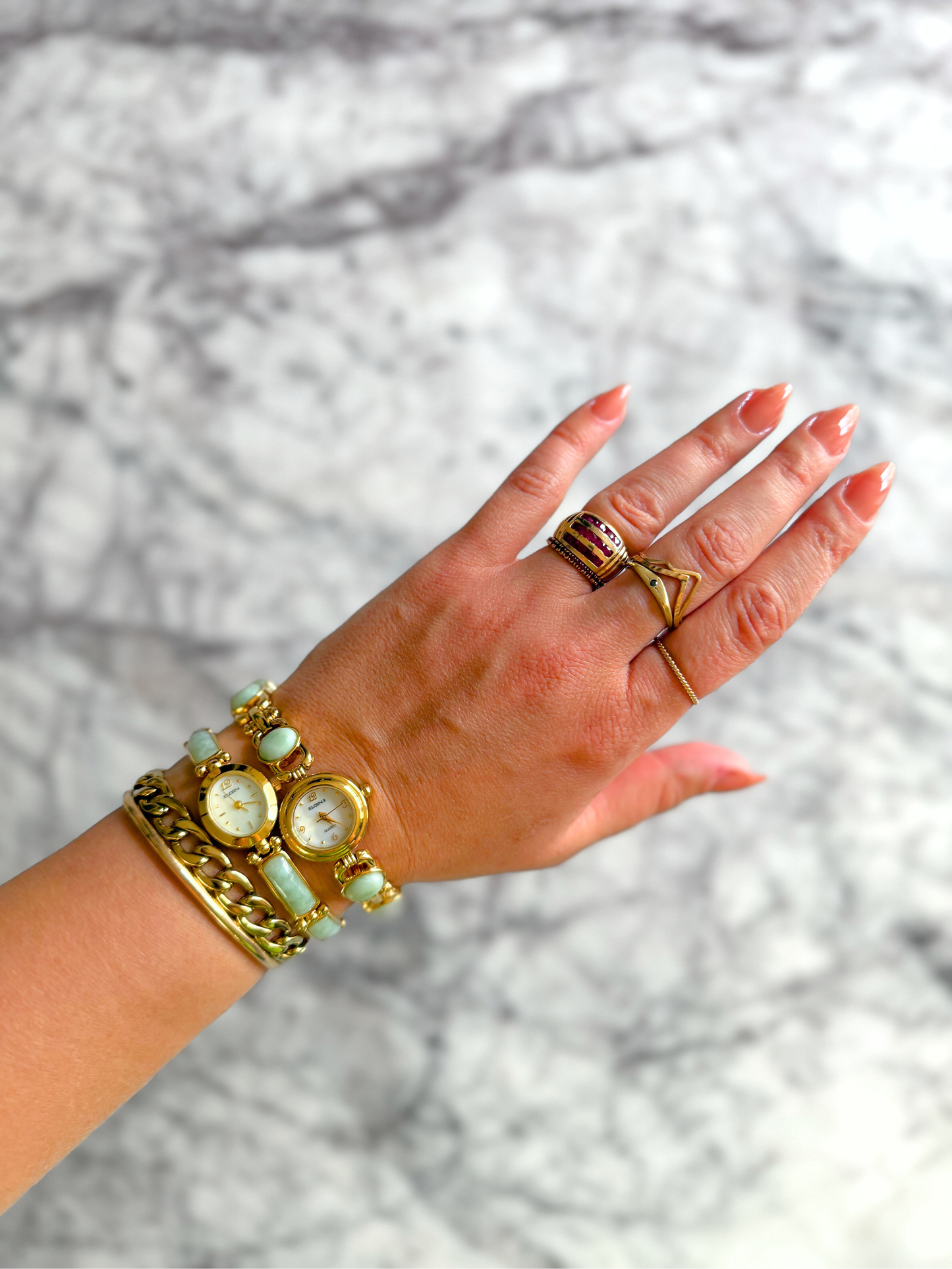 Vintage Jade Gemstone Watch