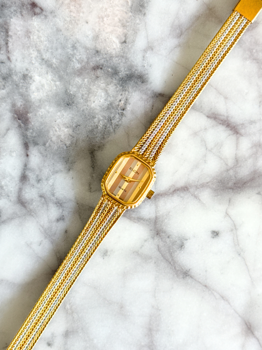 Vintage Dainty Striped Watch