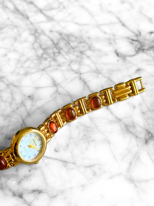 Vintage Amber Lee Sands Gemstone Watch