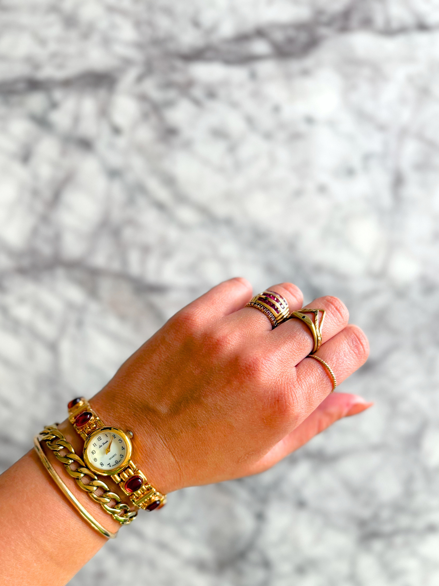 Vintage Amber Lee Sands Gemstone Watch