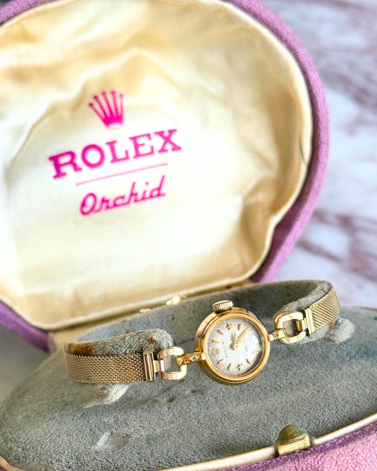 18k Gold Rolex Orchid Precision