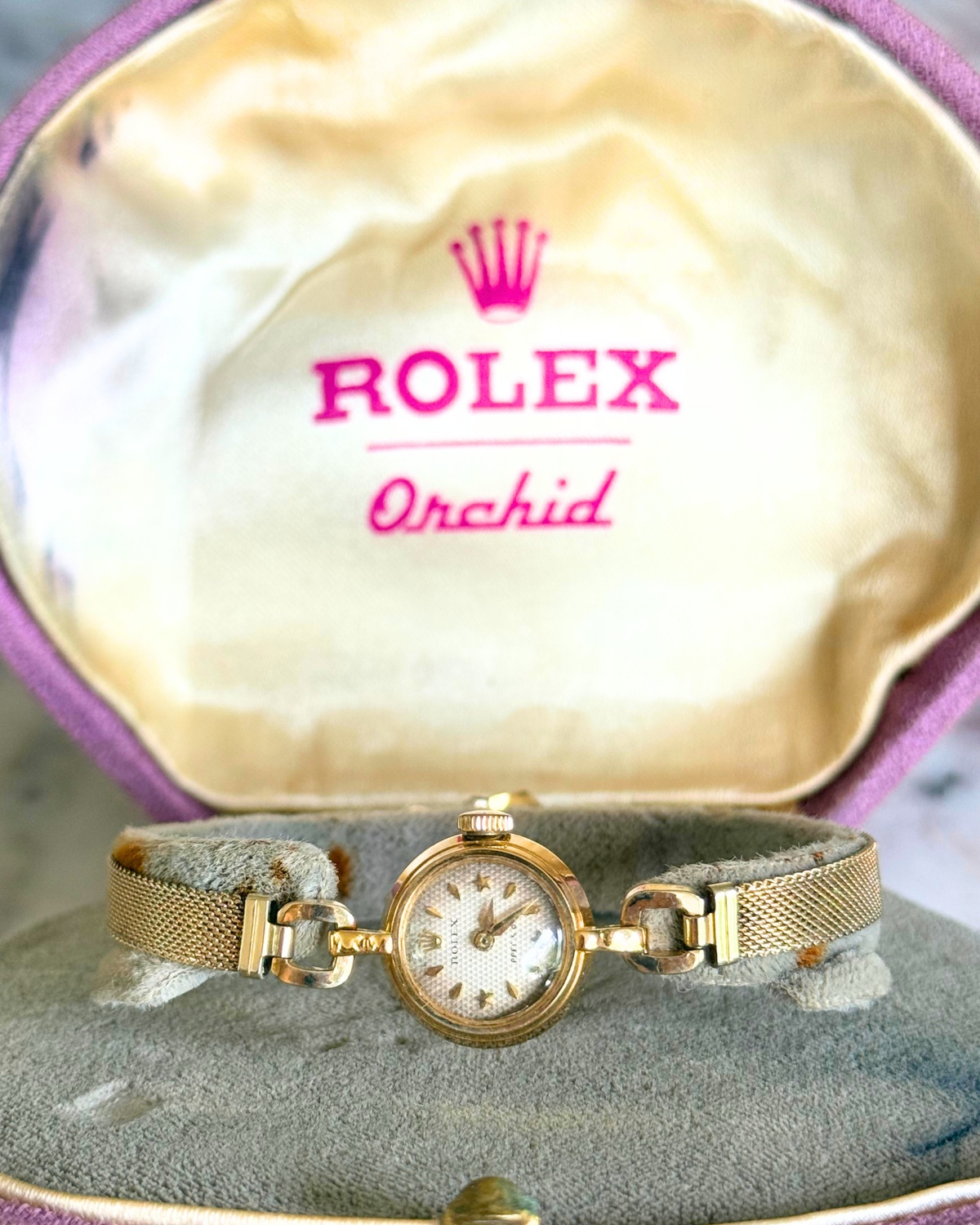 18k Gold Rolex Orchid Precision