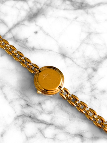 Vintage Gucci Half Interchangeable Bezel Watch Set | Gold Rice Link