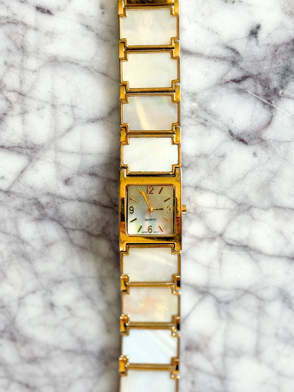 Vintage White Abalone Shell Watch