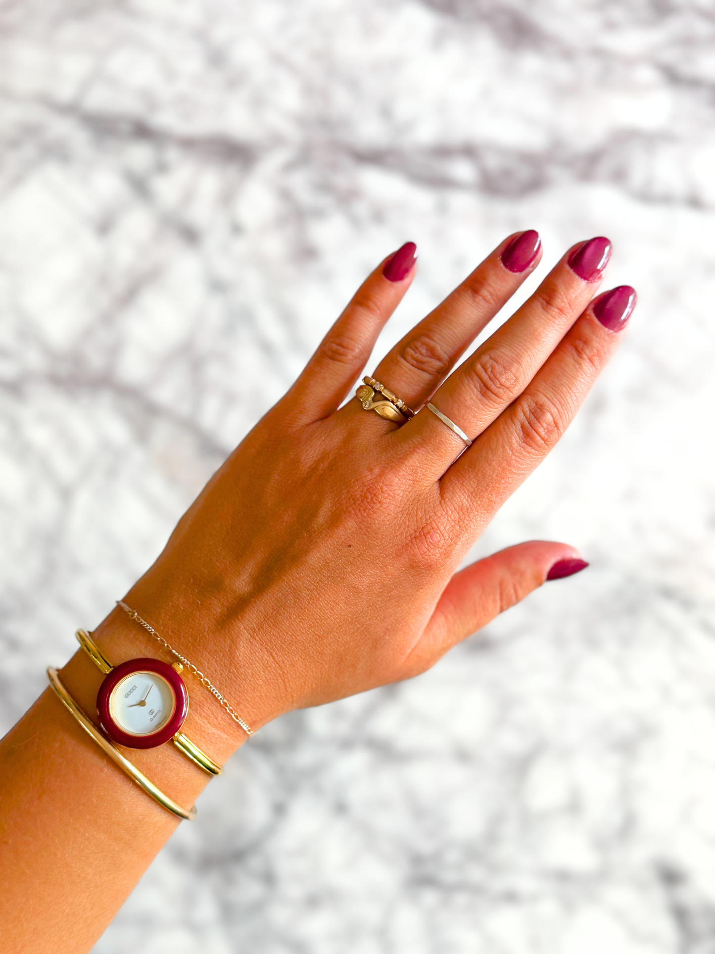 Vintage Gucci Full Interchangeable Bezel Watch Set | Classic Gold Bangle