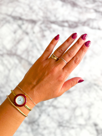 Vintage Gucci Full Interchangeable Bezel Watch Set | Classic Gold Bangle