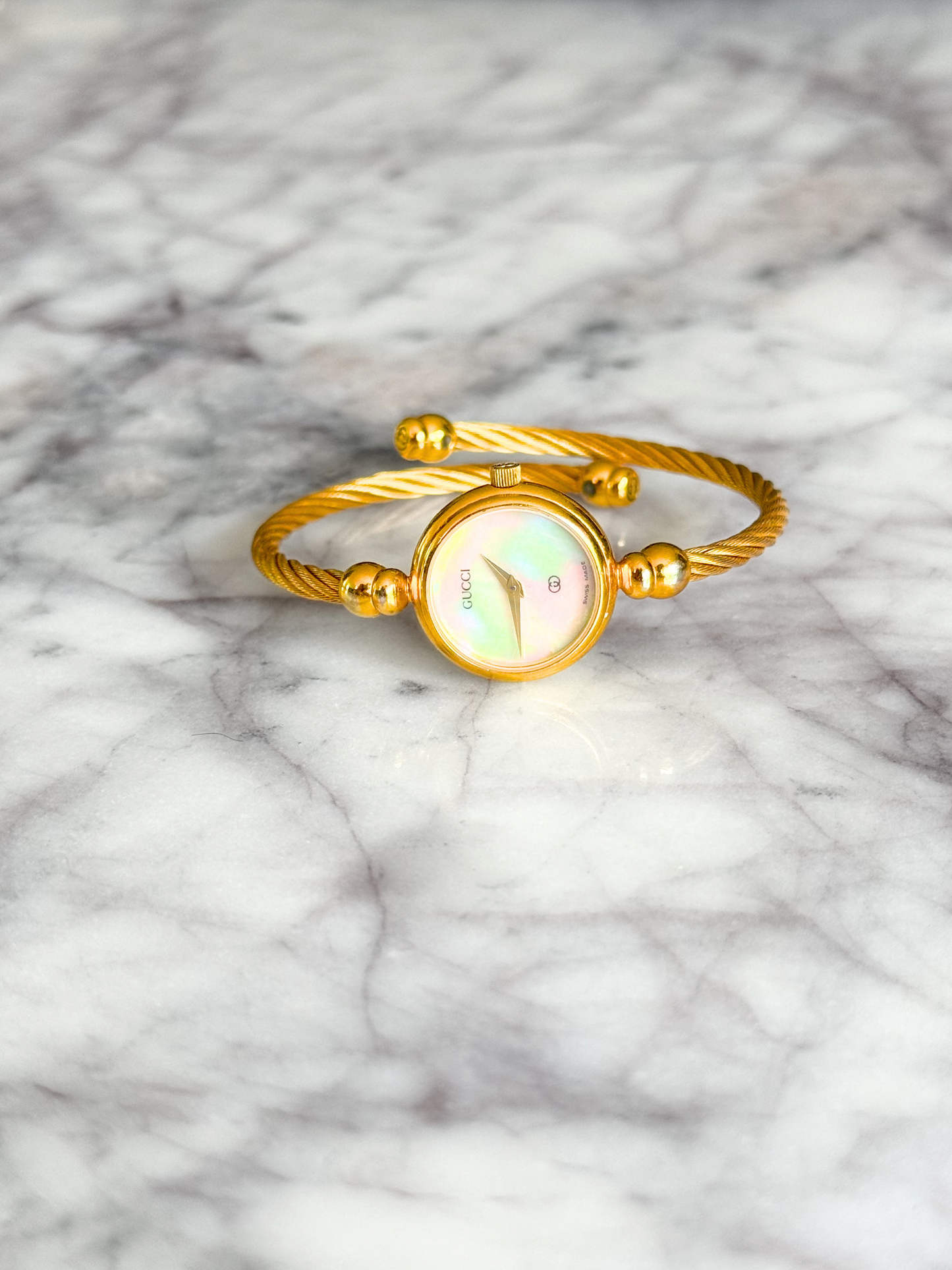 Vintage Gucci Rare Pearlescent Dial Wrap Watch