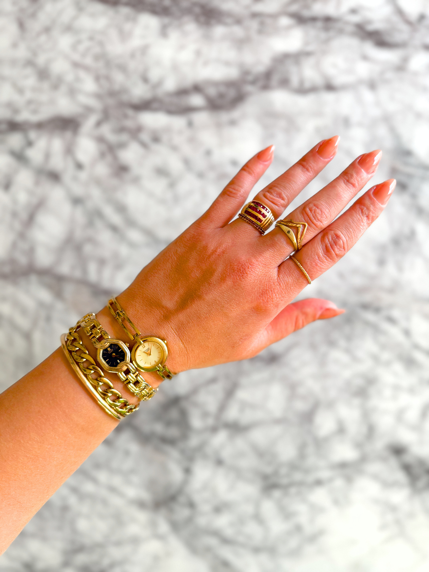 Vintage Gold Linear Ladder Watch