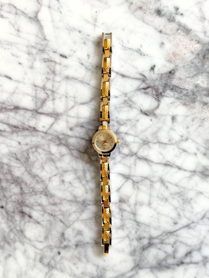 Vintage Mixed Metal Patterned Watch