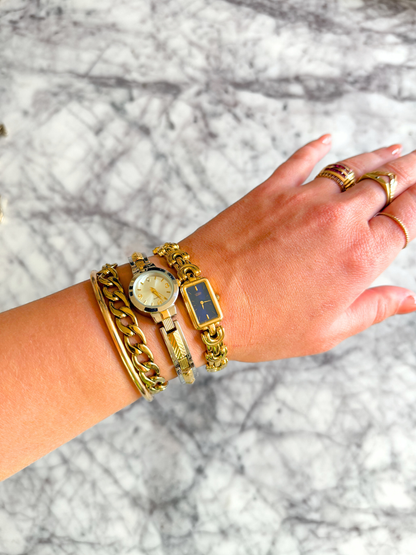 Vintage Mixed Metal Patterned Watch