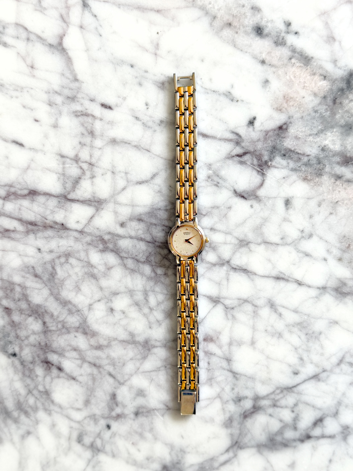 Vintage Mixed Metal Mesh Seiko Watch