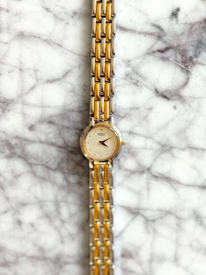 Vintage Mixed Metal Mesh Seiko Watch