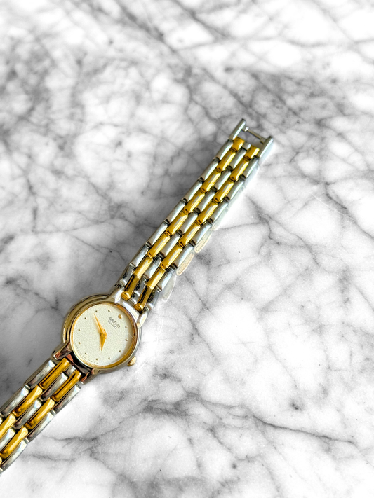 Vintage Mixed Metal Mesh Seiko Watch