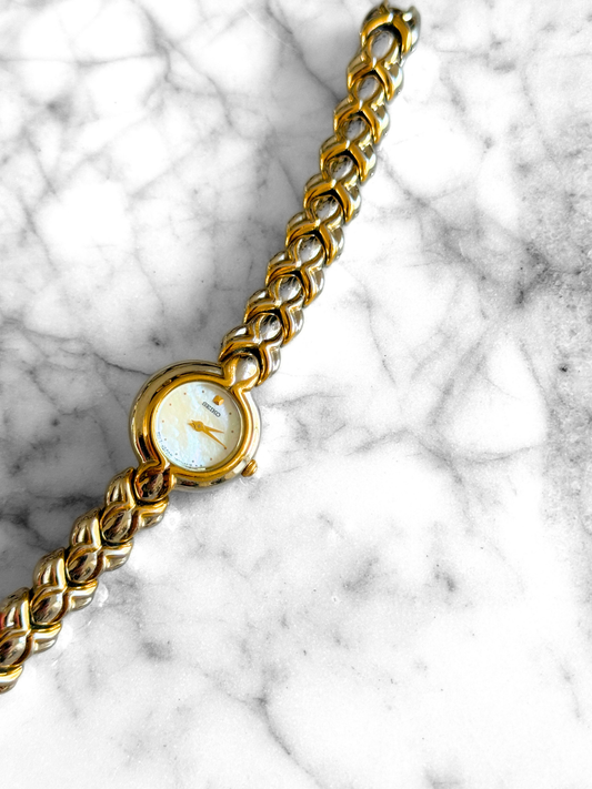 Vintage Seiko Braided Mixed Metal Watch