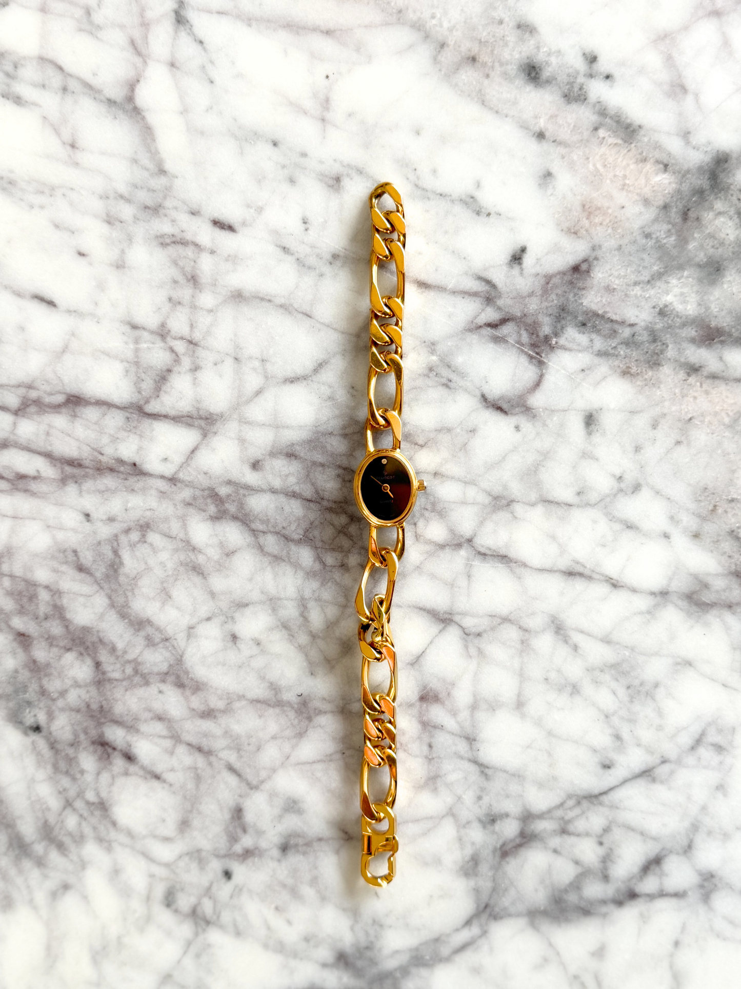 Vintage Gold Figaro Chain Watch