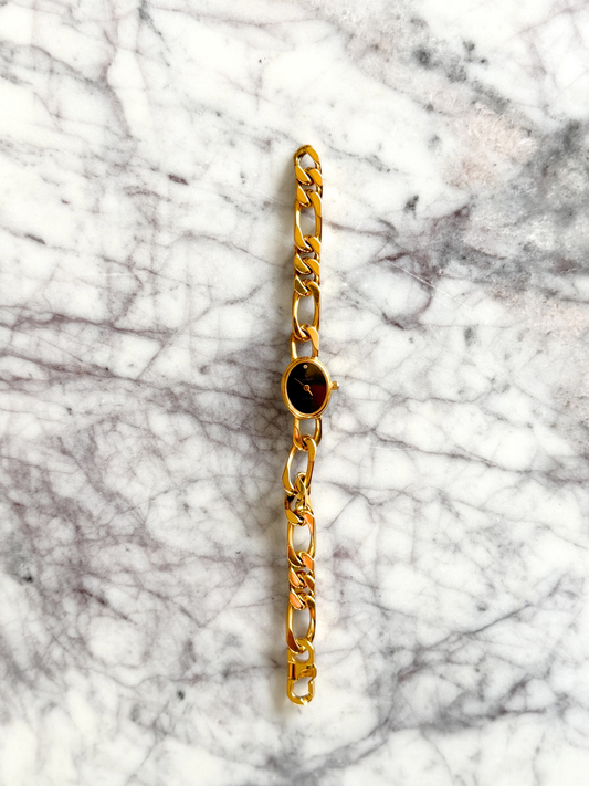 Vintage Gold Figaro Chain Watch
