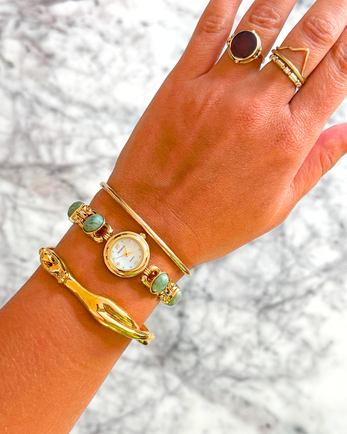 Vintage Jade Gemstone Watch