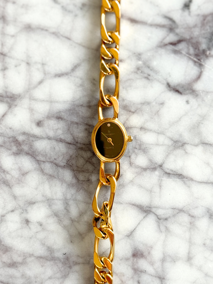 Vintage Gold Figaro Chain Watch