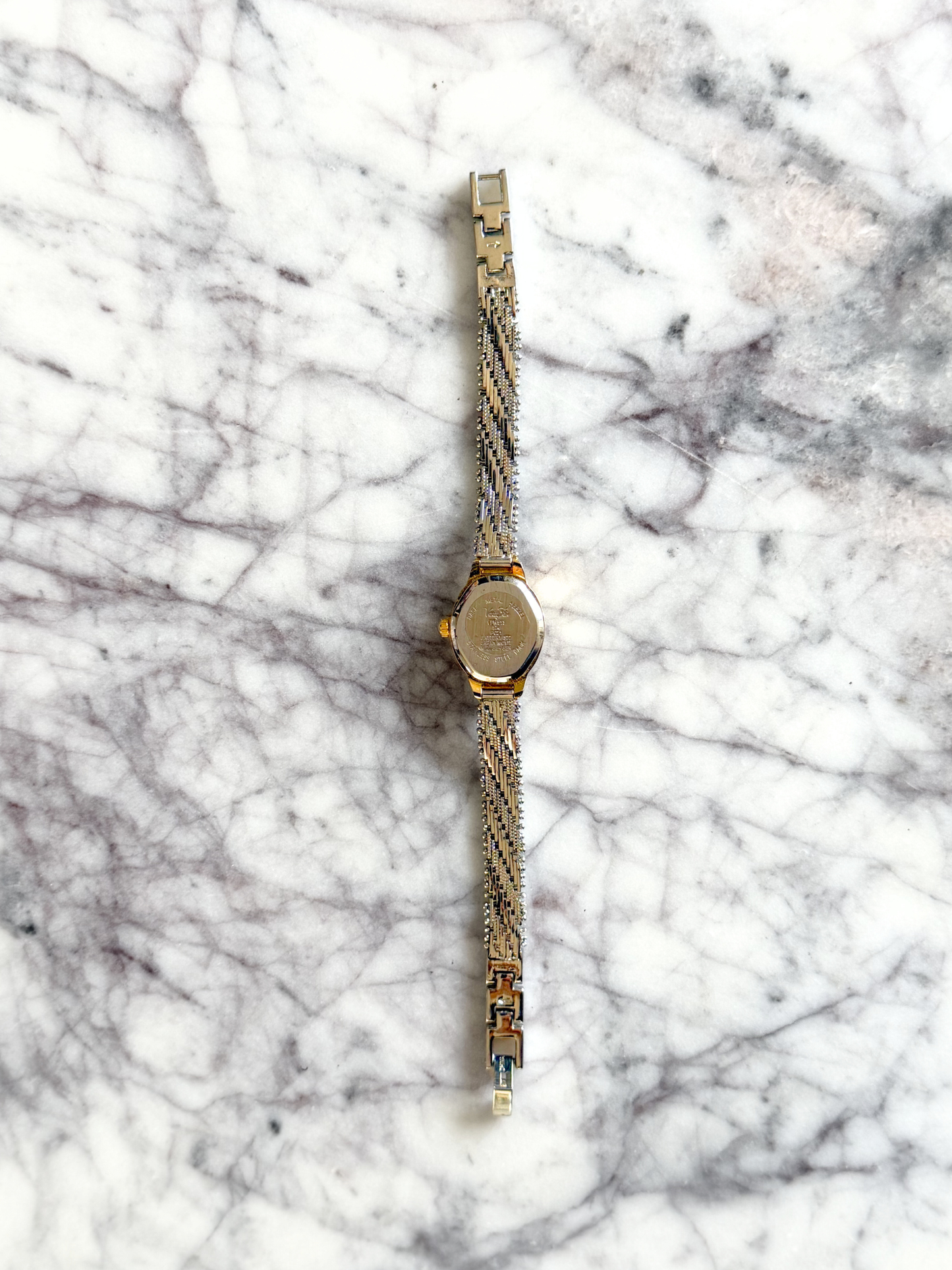 Vintage Vanity Fair Patterned Mesh Chain Watch