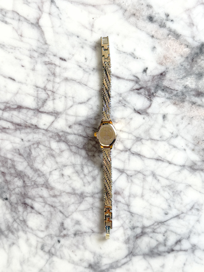 Vintage Vanity Fair Patterned Mesh Chain Watch