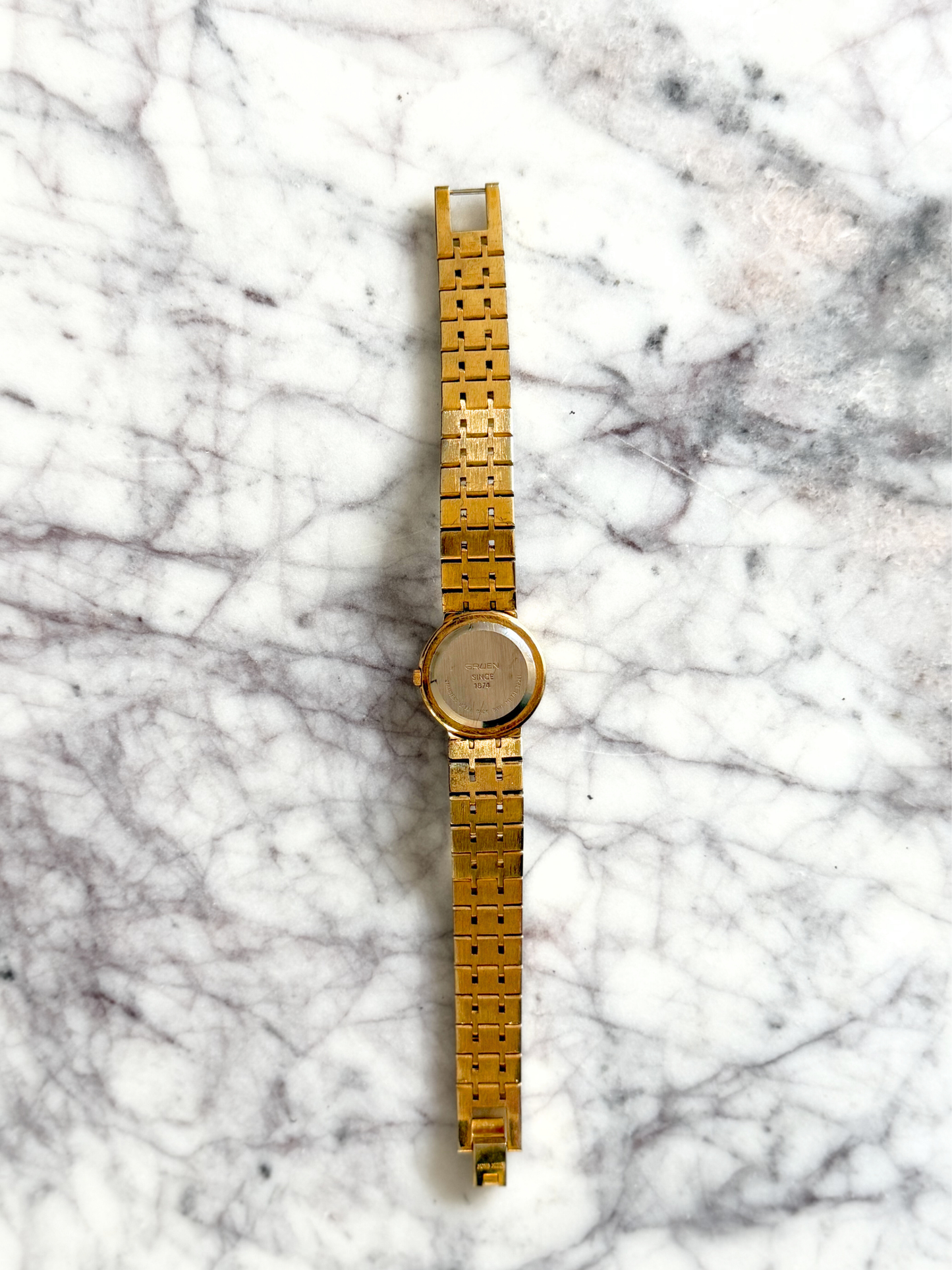 Vintage Natural Lapis Face Gold Watch