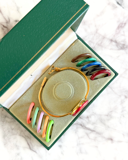 Vintage Gucci Full Interchangeable Bezel Watch Set | Classic Gold Bangle