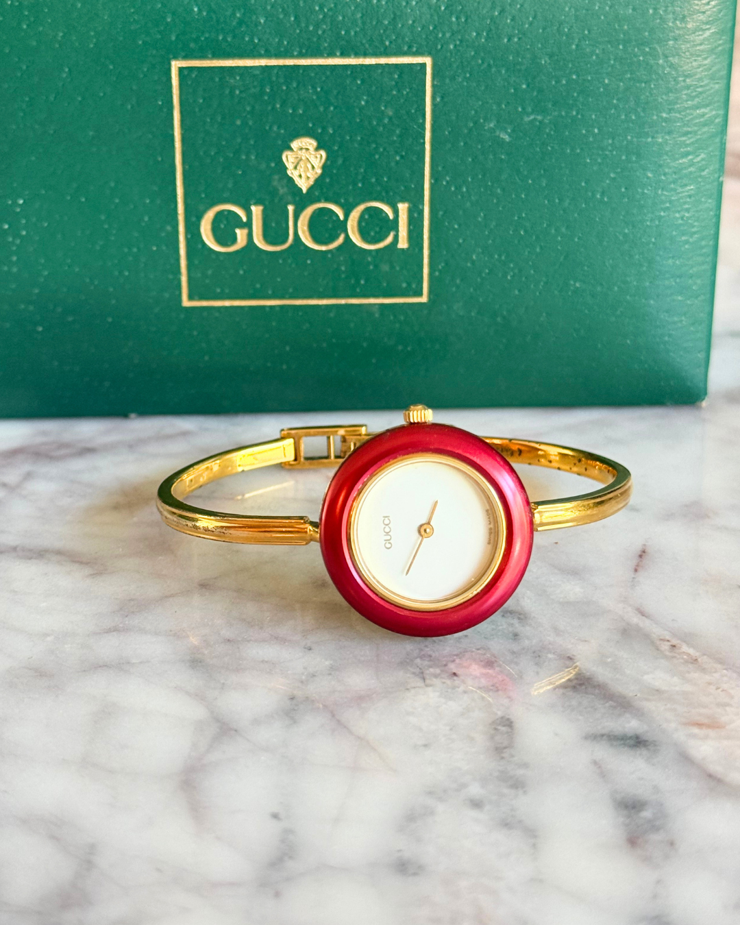Vintage Gucci Full Interchangeable Bezel Watch Set | Classic Gold Bangle