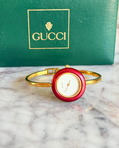 Vintage Gucci Full Interchangeable Bezel Watch Set | Classic Gold Bangle