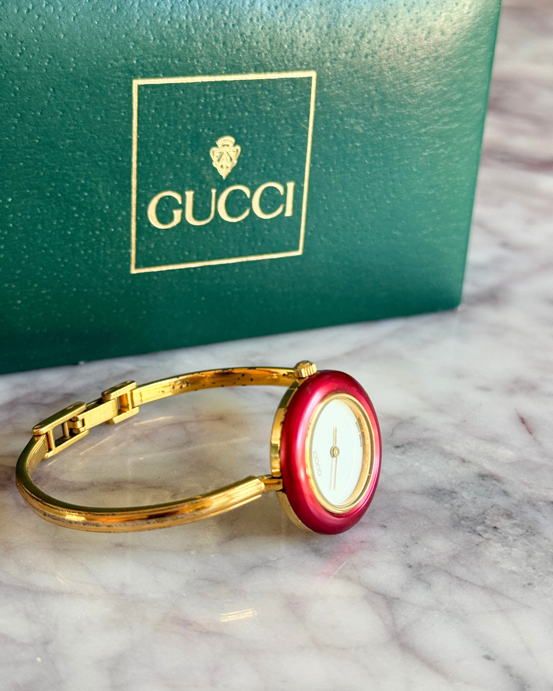 Vintage Gucci Full Interchangeable Bezel Watch Set | Classic Gold Bangle