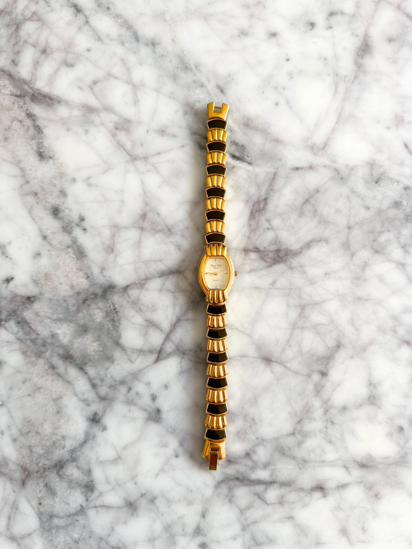 Natural Onyx Fan Patterned Watch