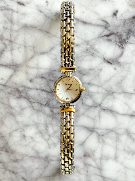 Vintage Seiko Mixed Metal Banded Watch