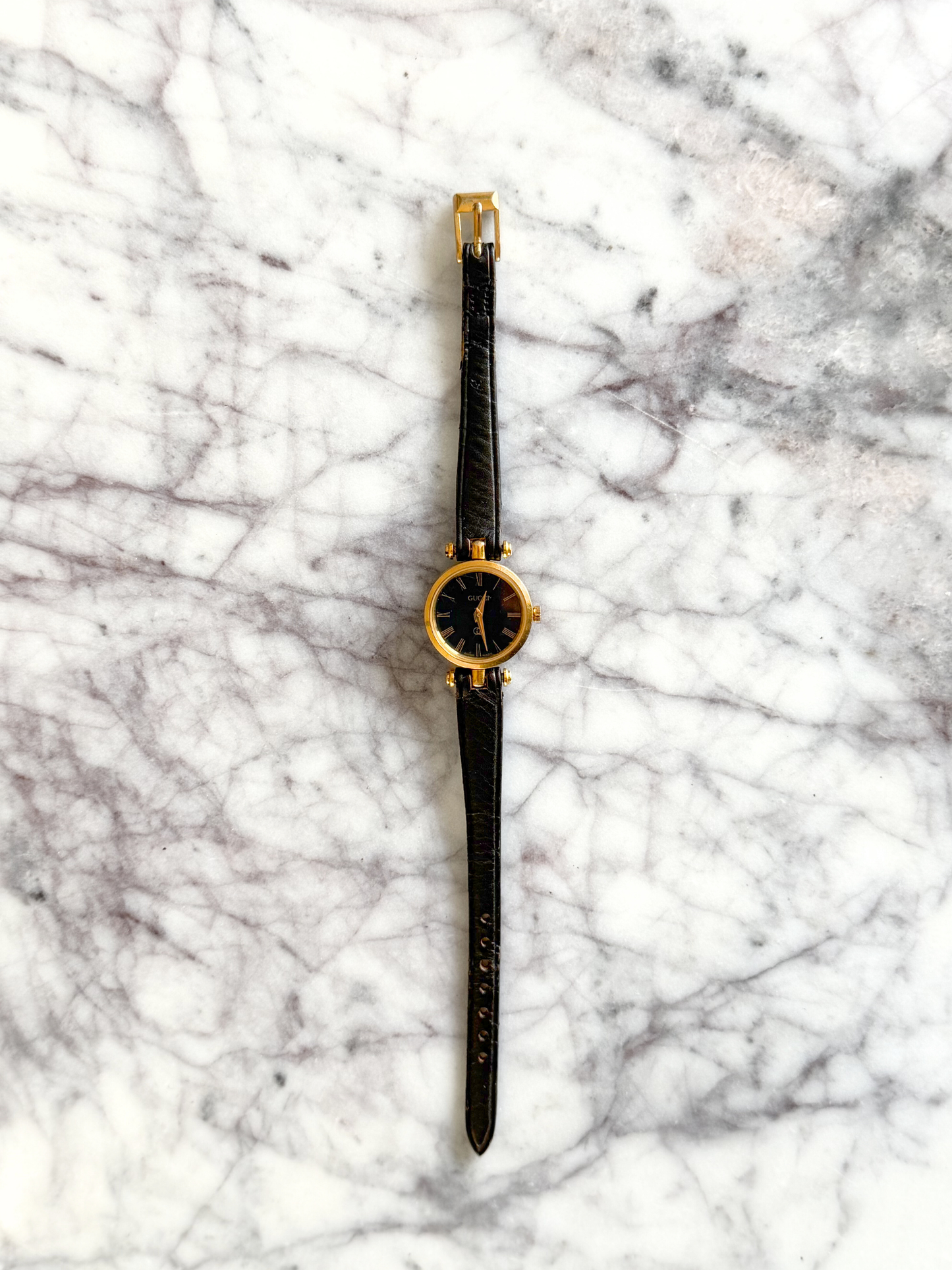 Vintage Black Gucci Sherry Line Stack Small Watch