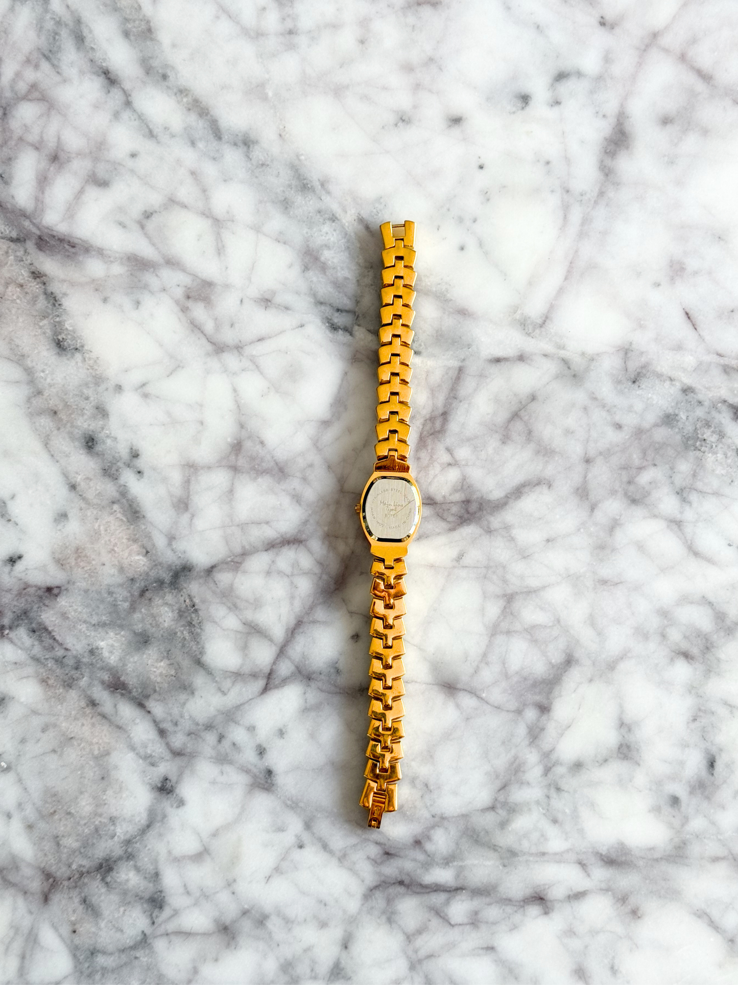 Natural Onyx Fan Patterned Watch