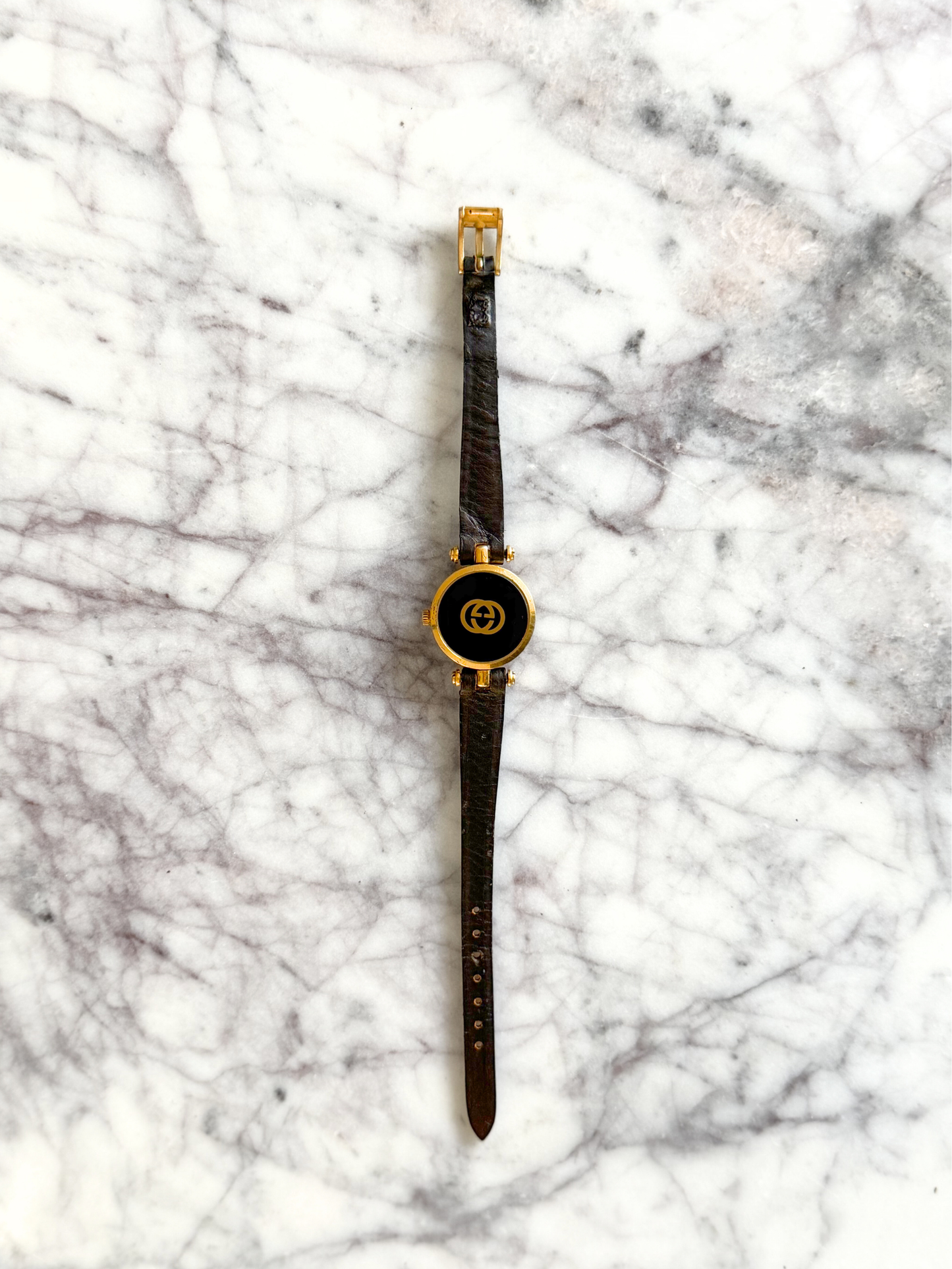 Vintage Black Gucci Sherry Line Stack Small Watch