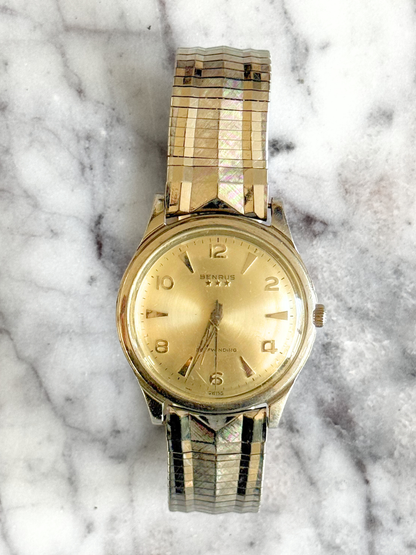 Vintage Midcentury Silver Stretch Benrus Watch