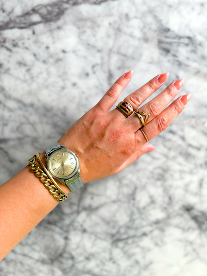 Vintage Midcentury Silver Stretch Benrus Watch