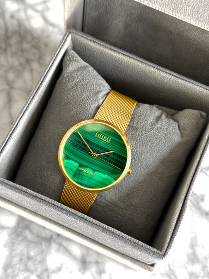 Vintage Natural Malachite Dial Watch