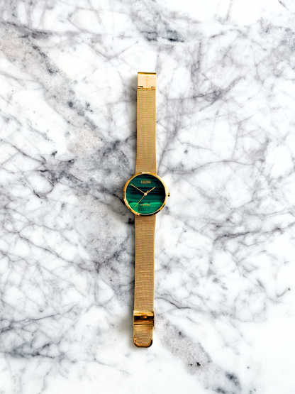 Vintage Natural Malachite Dial Watch