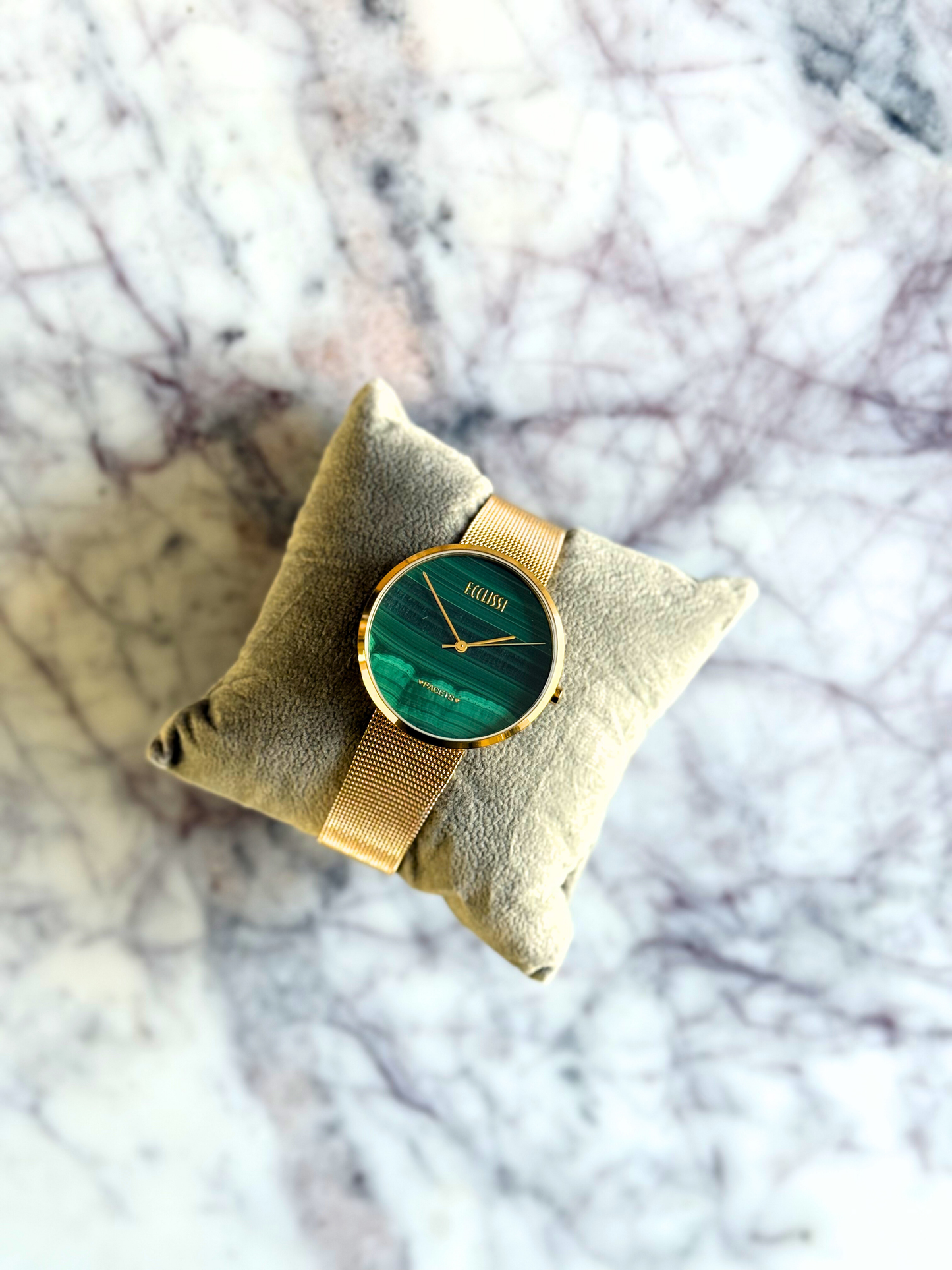 Vintage Natural Malachite Dial Watch
