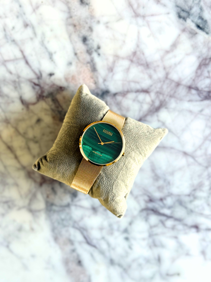 Vintage Natural Malachite Dial Watch