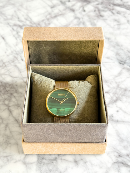 Vintage Natural Malachite Dial Watch