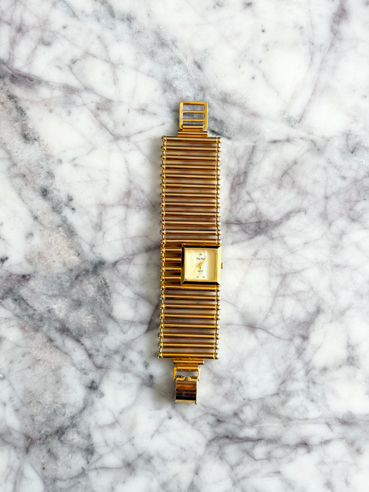 Vintage Gold Horizontal Bar Watch