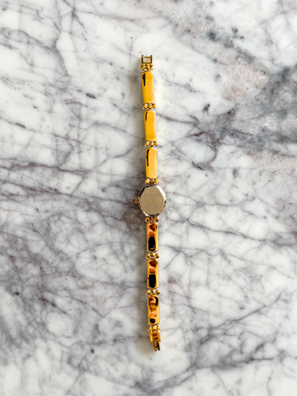 Vintage Linear Dot Jade Gemstone Watch