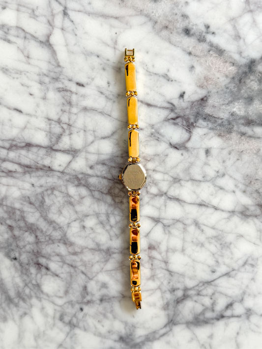 Vintage Linear Dot Jade Gemstone Watch